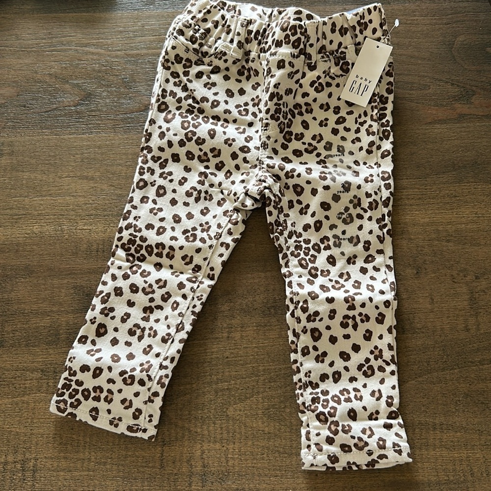 Gap high cheetah leopard stretch denim kids ankle jegging 2years baby